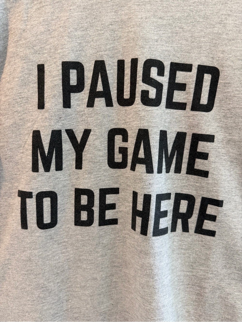Grey Graphic Short Sleeve Tee - 'I Paused My Game To Be Here' - Picture 4 of 5